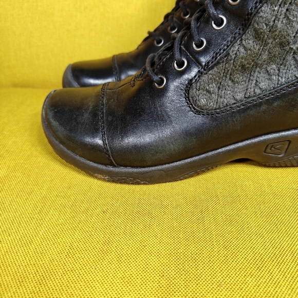 KEEN  Bern Baby Bern Black Leatger Lace Boot Women's Size 5.5 - Picture 4 of 12